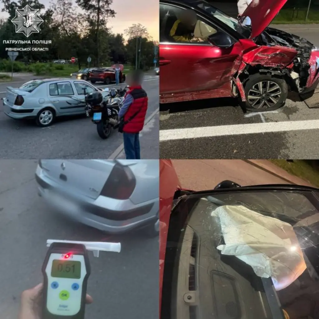 У Рівному п’яний водій спричинив ДТП на вулиці Київській
