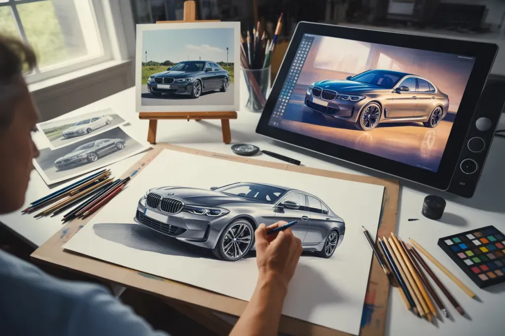 Як намалювати машину BMW