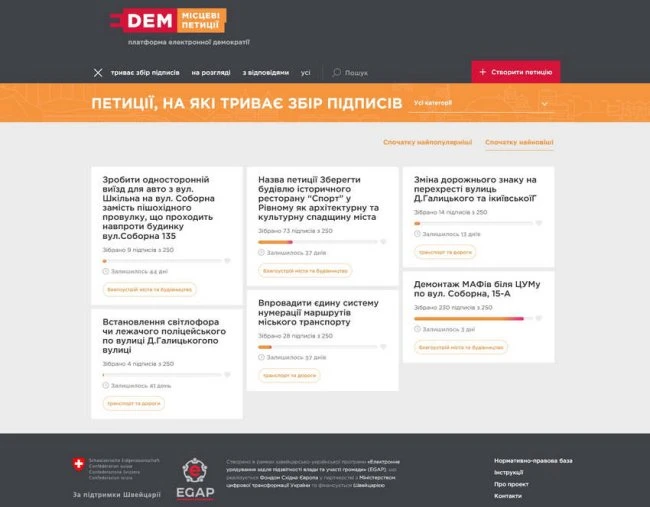 Про що нині просять рівняни: найцікавіші ідеї з електронних петицій