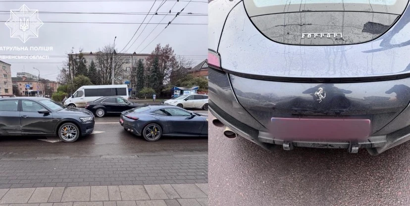 У Рівному Audi протаранив Ferrari на жвавій вулиці