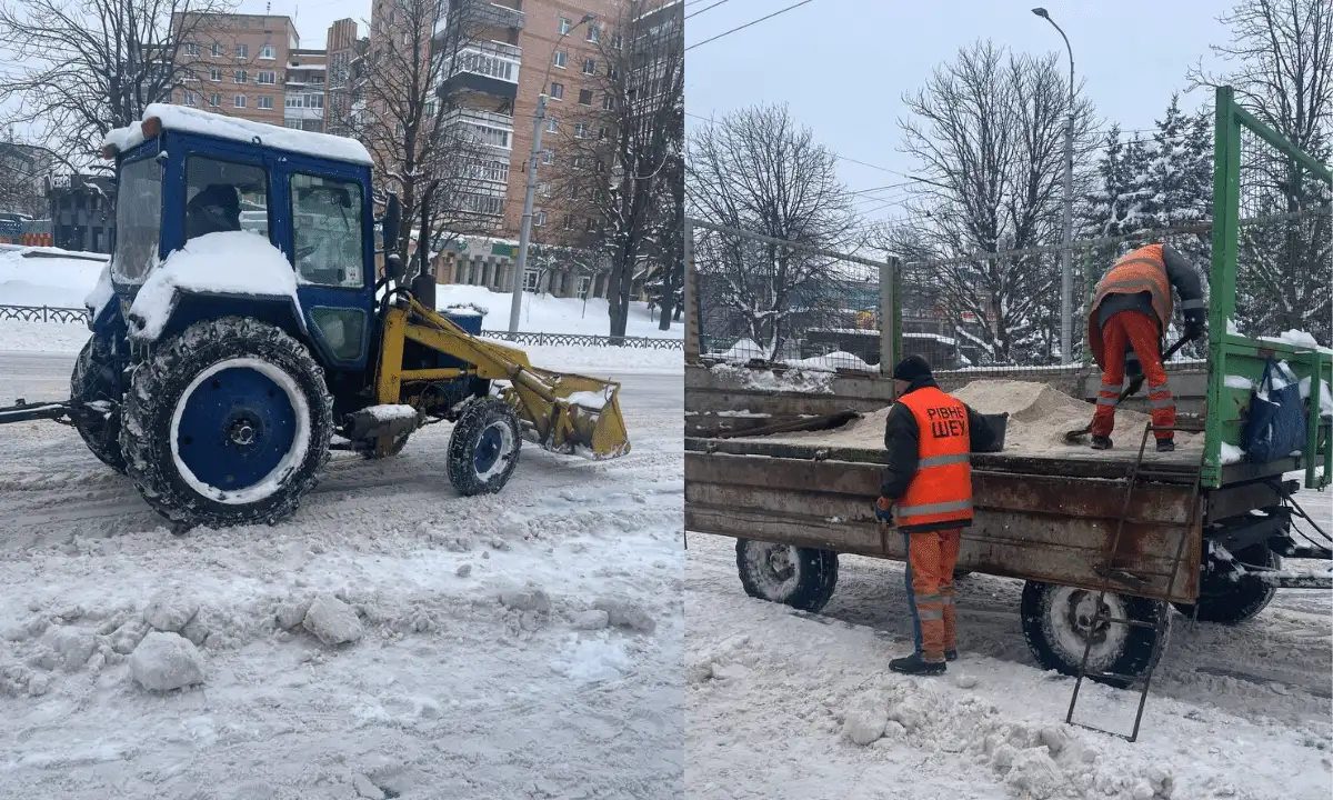 Рівненщина після снігопаду: дороги чисті, спецтехніка працює без перепочинку