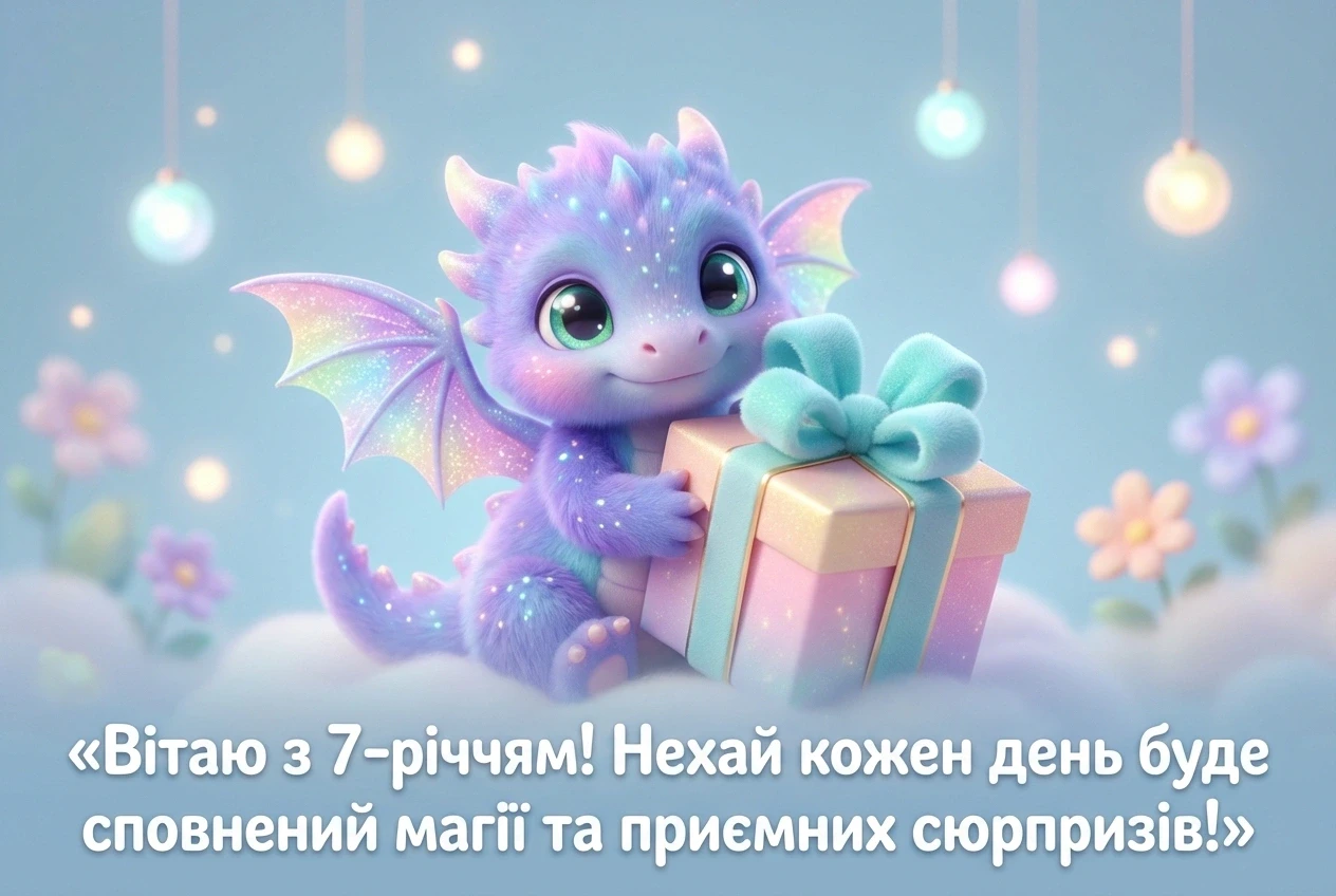 вітання з днем народження дівчинці 7 років