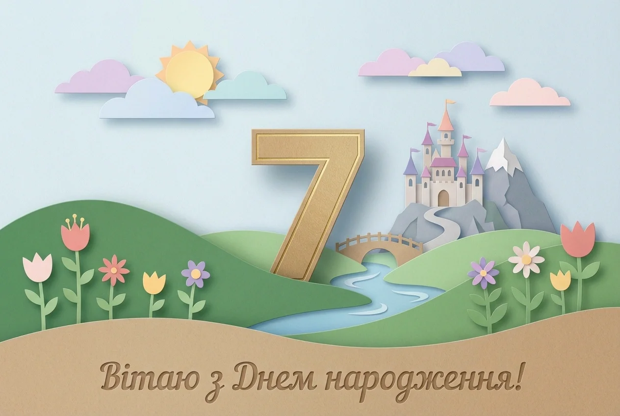 вітання з днем народження дівчинці 7 років