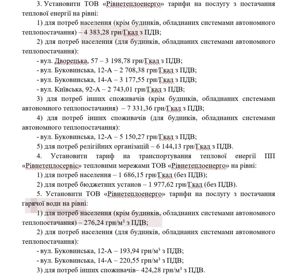 Нові розрахунки тепла у Рівному: скільки коштуватиме гігакалорія та що зміниться для містян