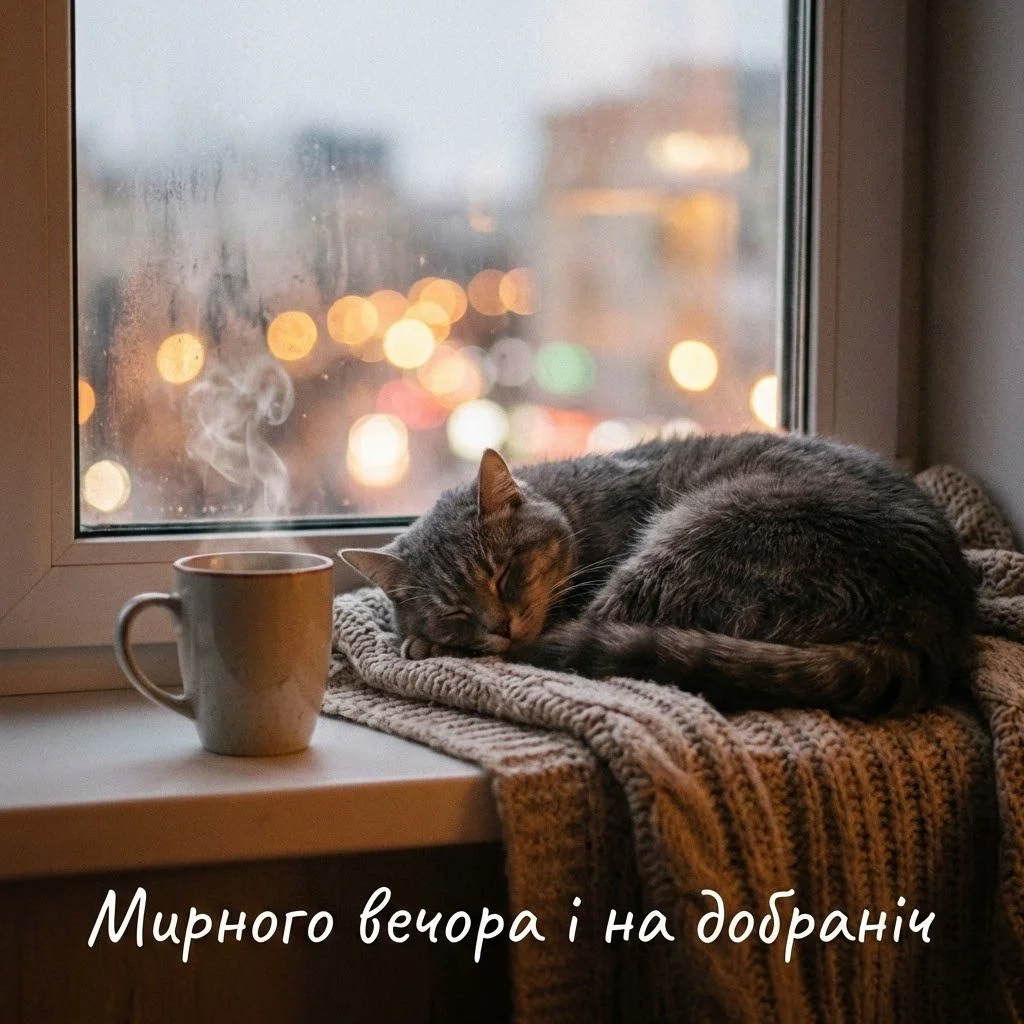 Побажання доброго вечора і спокійної ночі: душевні картинки та нові листівки для близьких