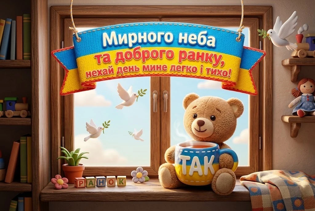 Доброго ранку мирного неба та найтепліші побажання у великій добірці яскравих листівок і картинок для гарного настрою