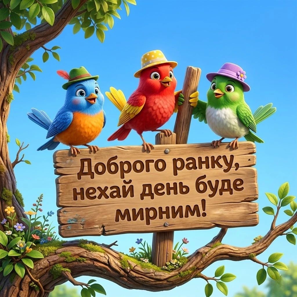 Доброго ранку мирного неба та найтепліші побажання у великій добірці яскравих листівок і картинок для гарного настрою
