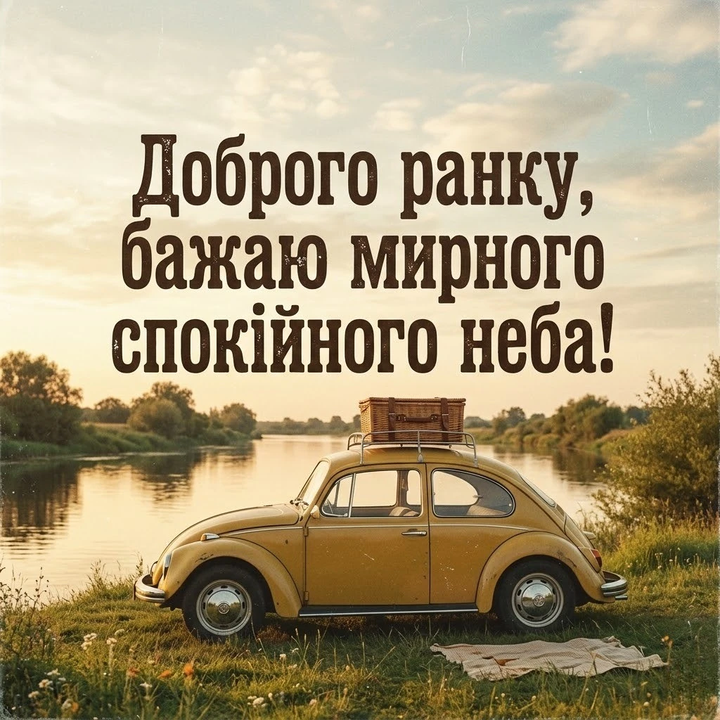 Доброго ранку мирного неба та найтепліші побажання у великій добірці яскравих листівок і картинок для гарного настрою