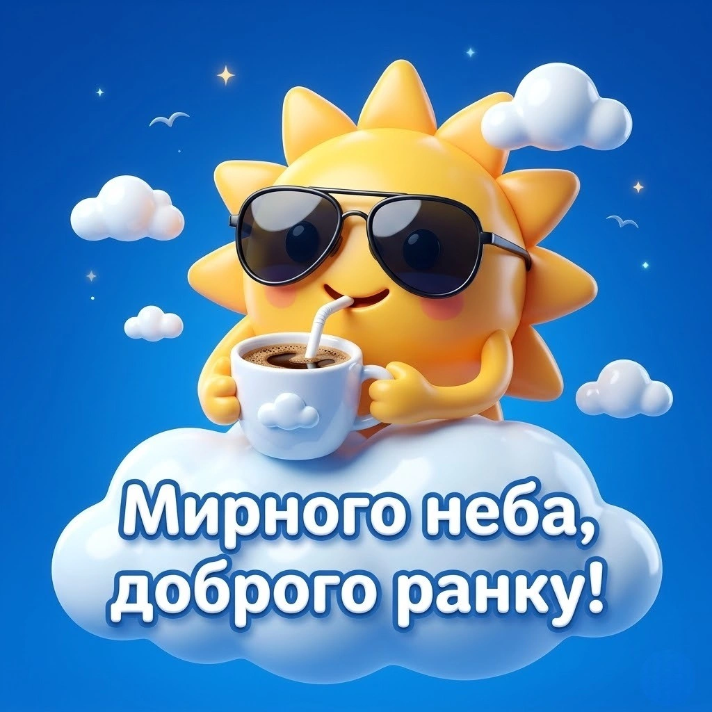 Доброго ранку мирного неба та найтепліші побажання у великій добірці яскравих листівок і картинок для гарного настрою