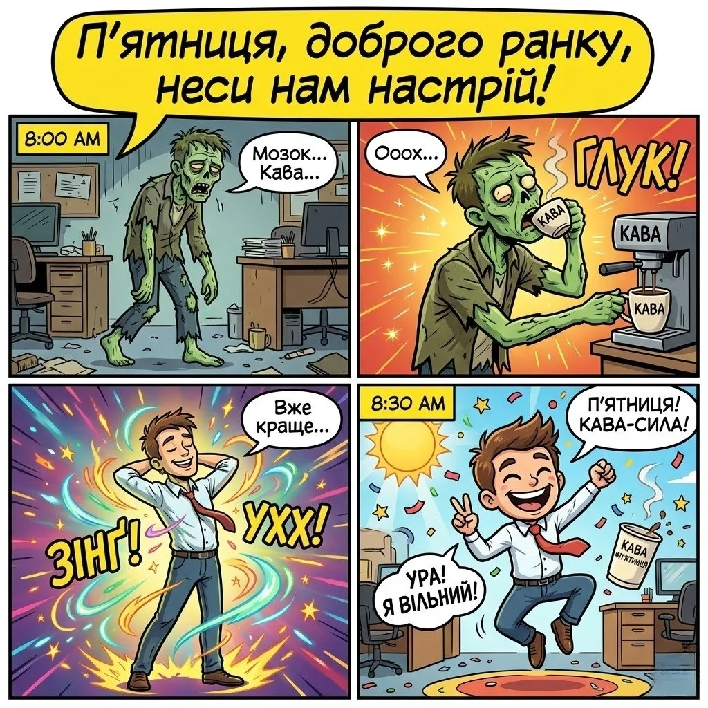 Доброго ранку, п’ятниця: прикольні картинки та щирі побажання для найкращого настрою
