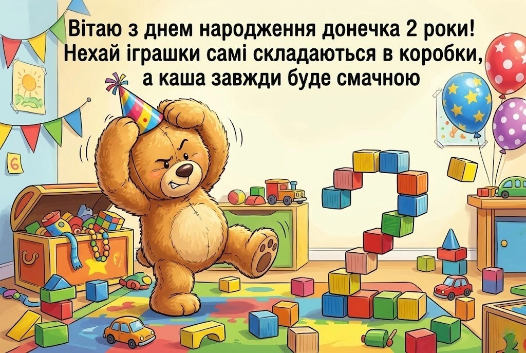 Привітання донечці з днем народження на 2 роки