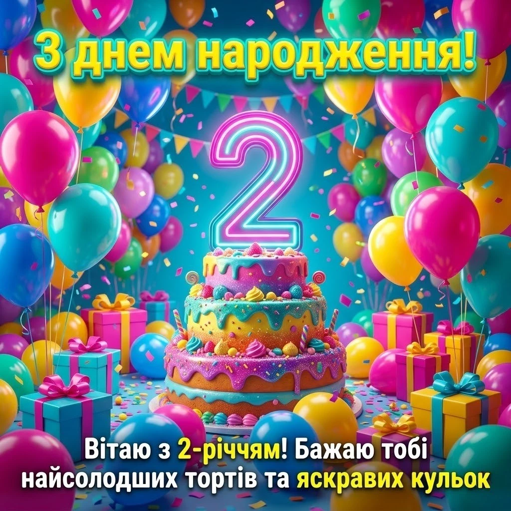 Привітання донечці з днем народження на 2 роки