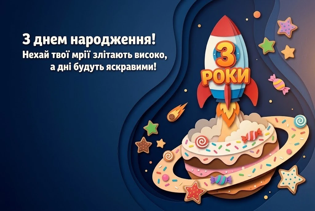 Оригінальні привітання з триріччям для хлопчика