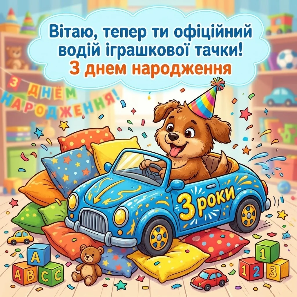Добірка привітань та картинки з днем народження хлопчику на 3 роки