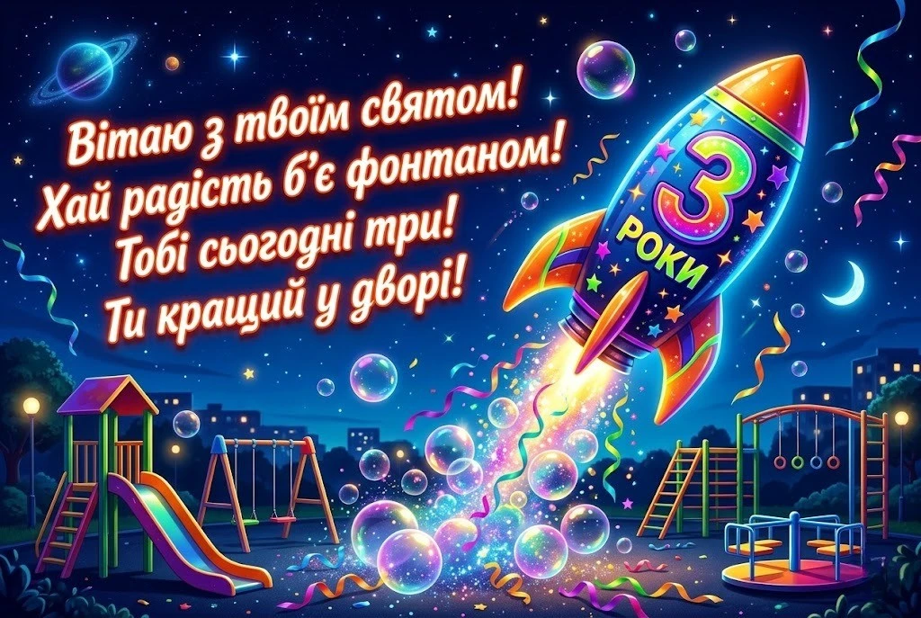 Добірка привітань та картинки з днем народження хлопчику на 3 роки