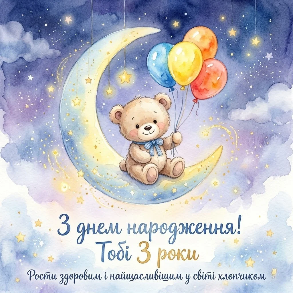 Добірка привітань та картинки з днем народження хлопчику на 3 роки