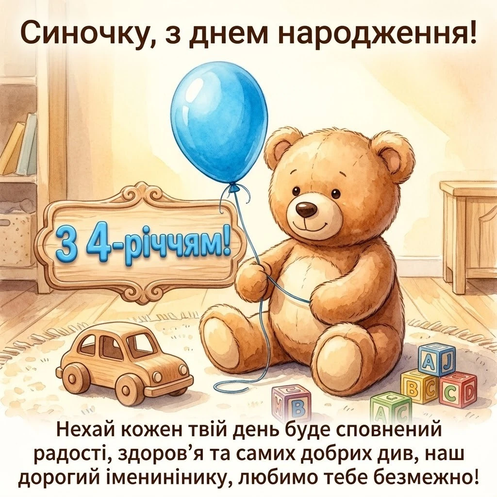 Кращі привітання для синочка на 4 роки