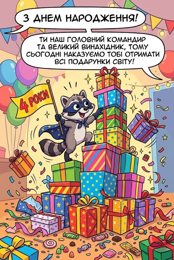 Кращі привітання для синочка на 4 роки