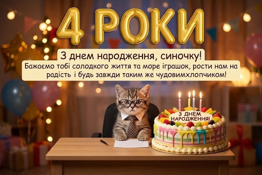 Кращі привітання для синочка на 4 роки