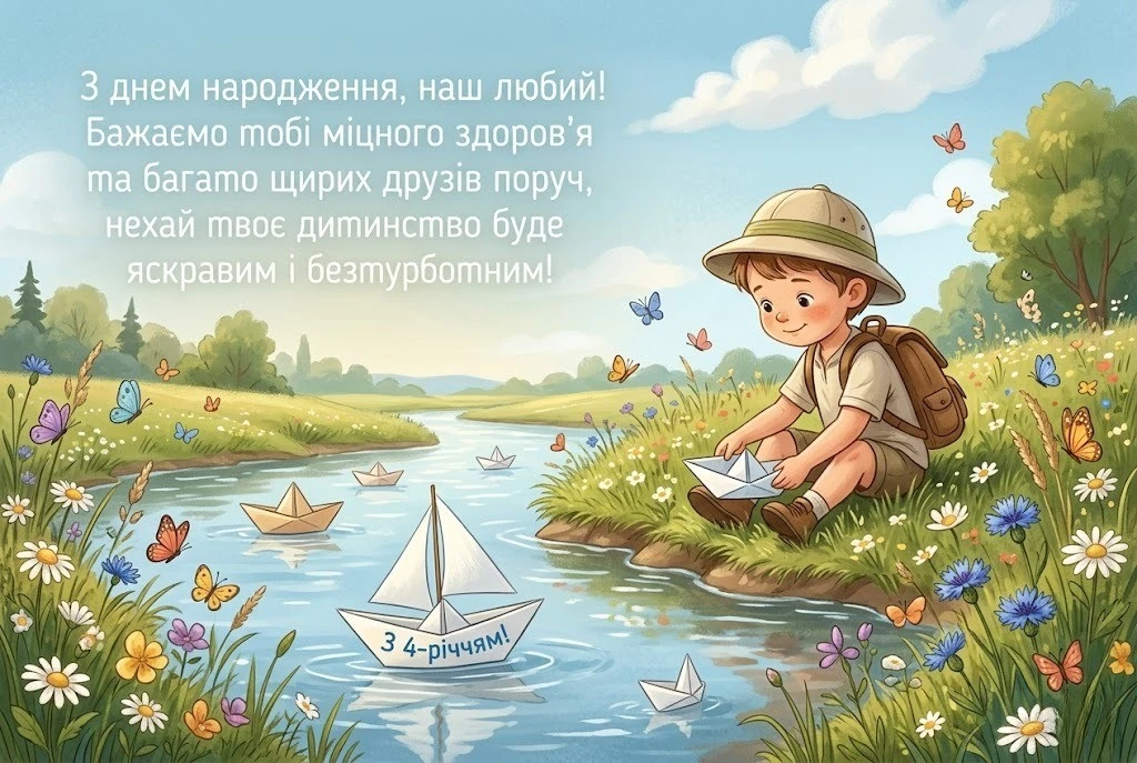 Кращі привітання для синочка на 4 роки