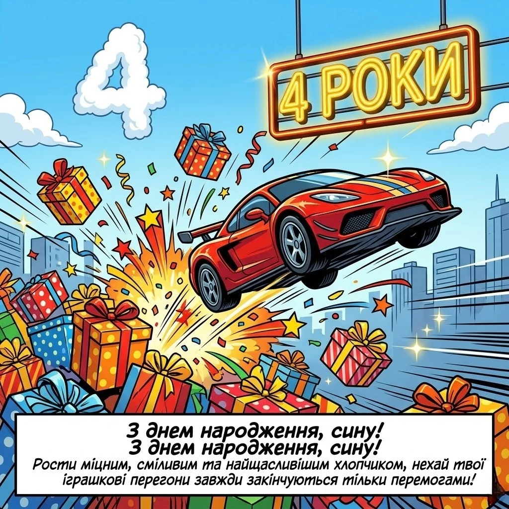 Кращі привітання для синочка на 4 роки