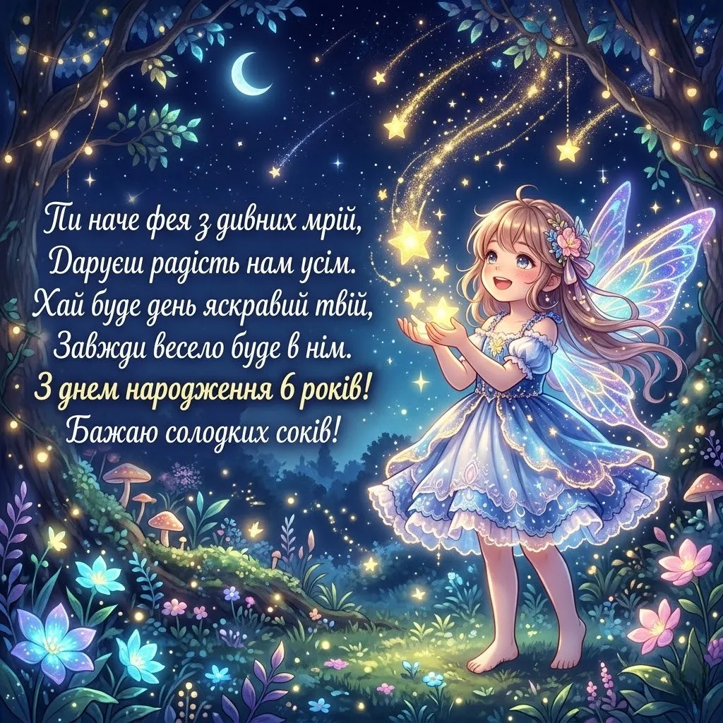 Маленькій зірочці 6 років: як хрещеним красиво привітати похресницю