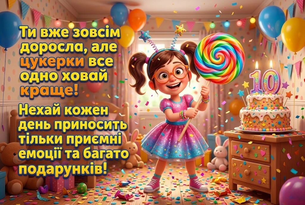 Побажання для маленької леді: вітаємо похресницю з десятиріччям