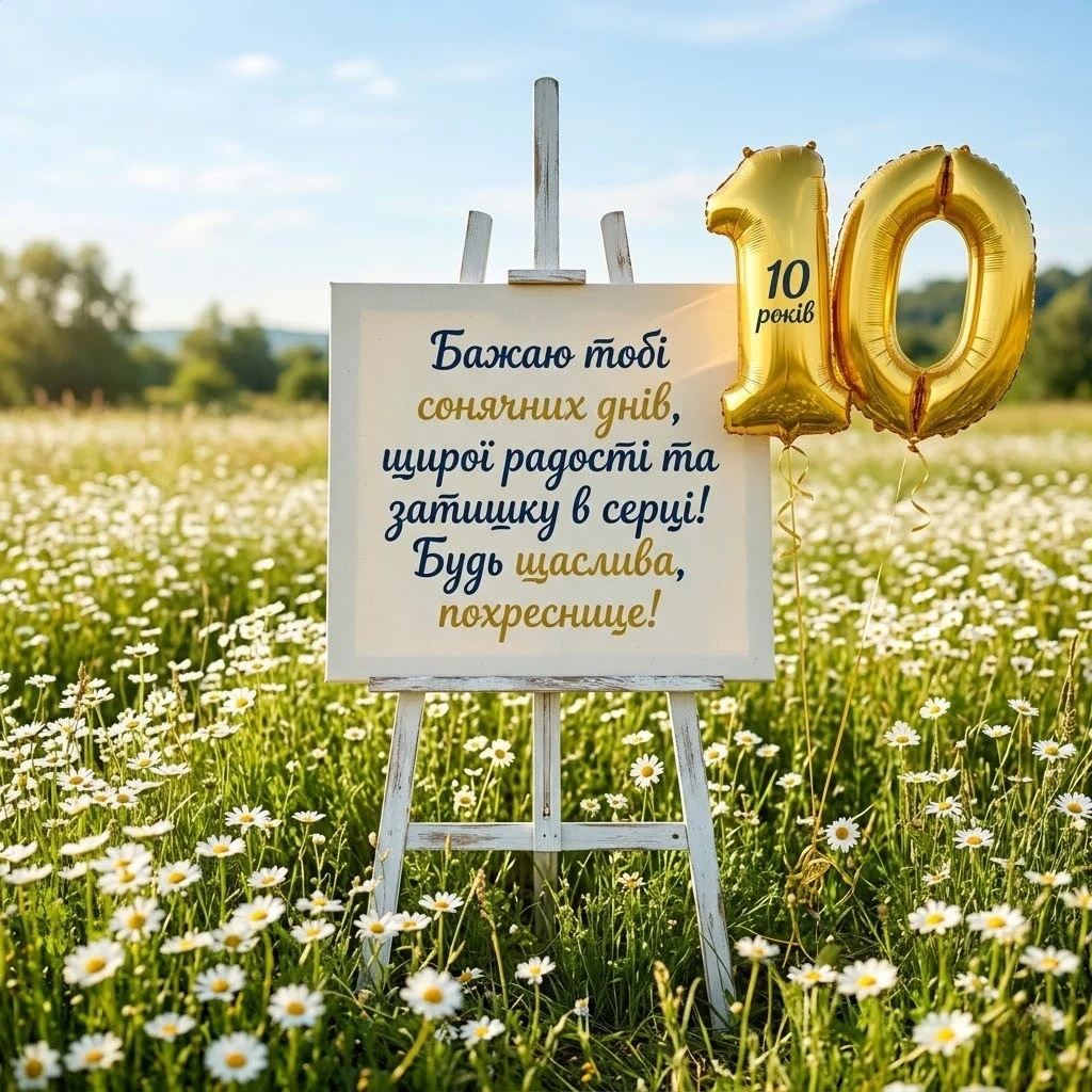 Побажання для маленької леді: вітаємо похресницю з десятиріччям