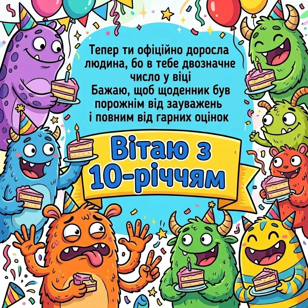 Оригінальні побажання на 10 років: зробіть свято дитини незабутнім
