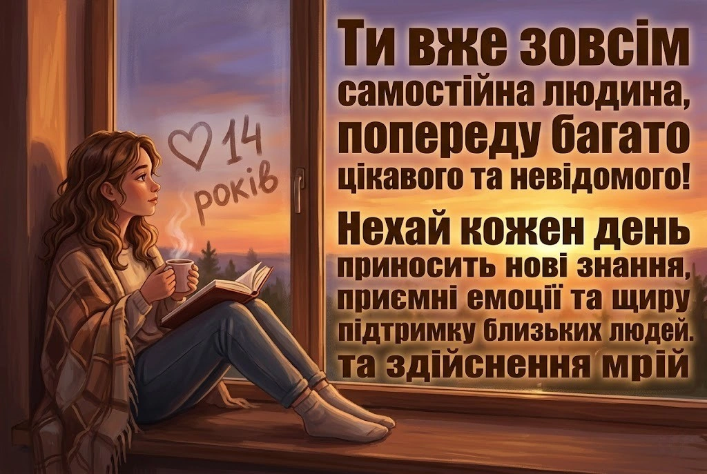 Привітання з 14-річчям: яскраві картинки та зворушливі слова для підлітків