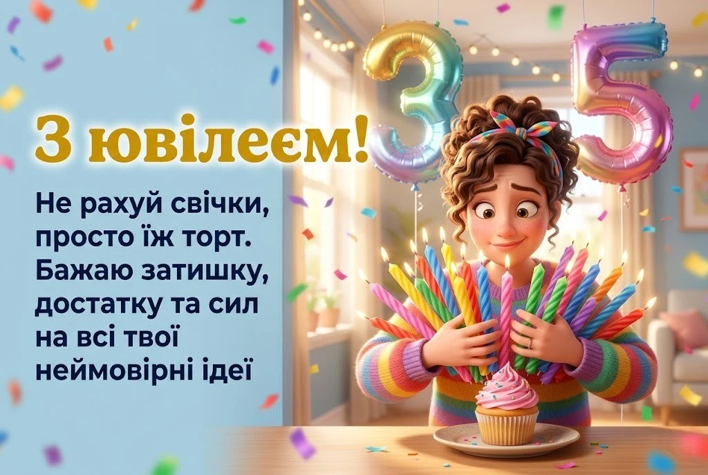 З ювілеєм жінці 35 років — зворушливі та красиві побажання