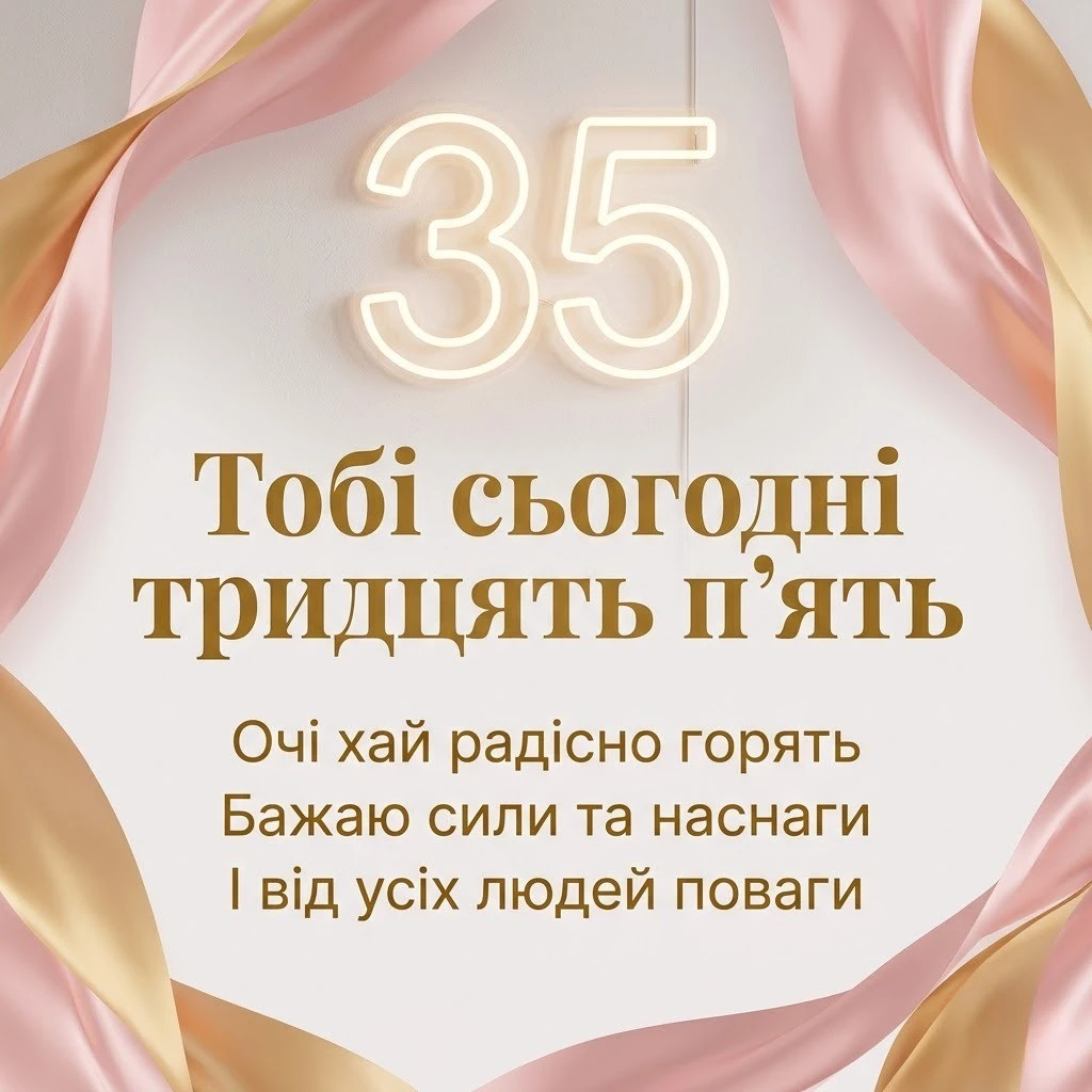 З ювілеєм жінці 35 років — зворушливі та красиві побажання