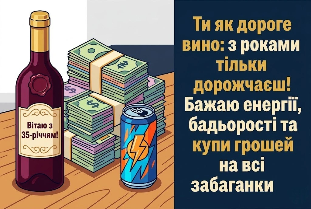 З ювілеєм жінці 35 років — зворушливі та красиві побажання