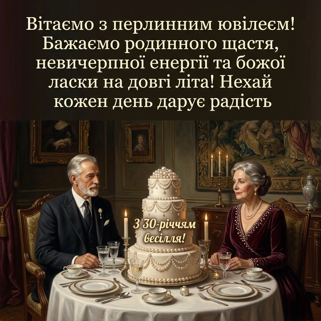 Привітання з перловою річницею весілля: 30 років кохання та злагоди