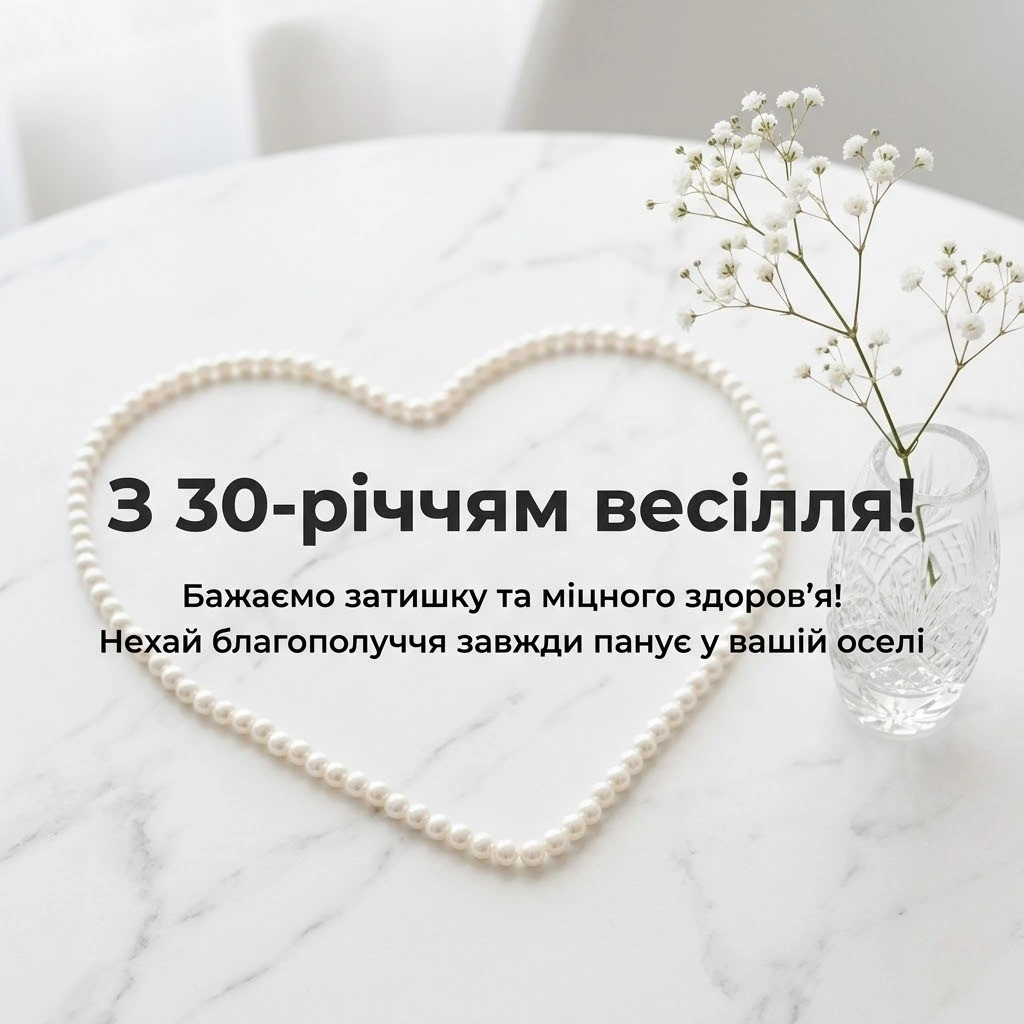 Привітання з перловою річницею весілля: 30 років кохання та злагоди