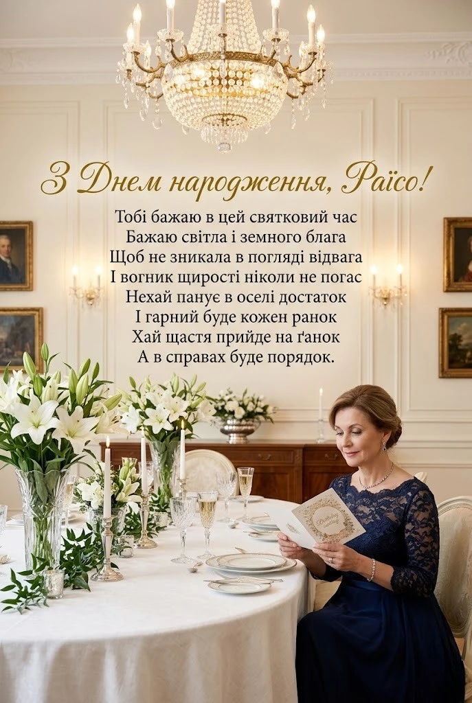Дорога Раїсо, з днем народження! Колекція натхненних вітань