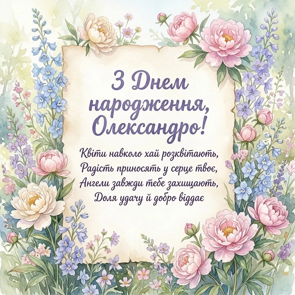 З днем народження, Олександро! Красиві листівки та душевні побажання для Саші
