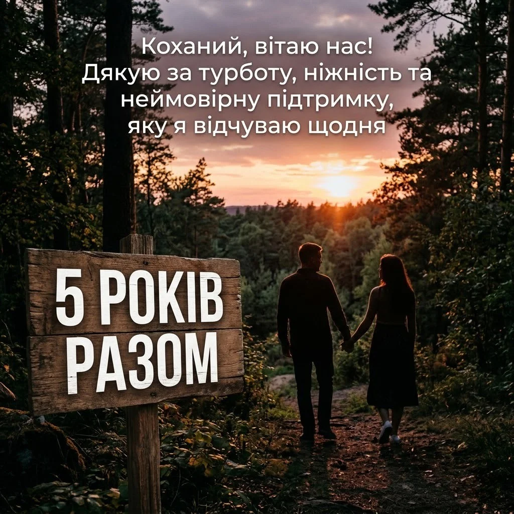Вітання чоловікові на 5 років шлюбу: Вірші, проза та слова вдячності