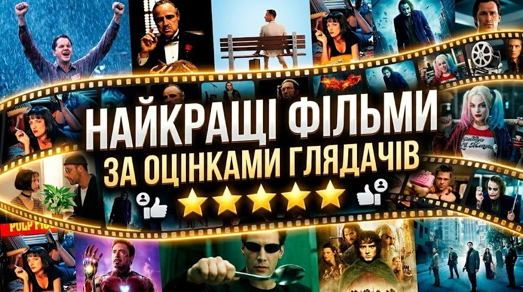 Підбірка для будь-якого настрою: найкращі фільми за оцінками глядачів
