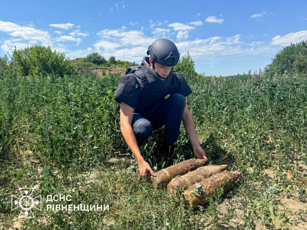 Рівненські піротехніки ліквідували вибухонебезпечну знахідку в лісі