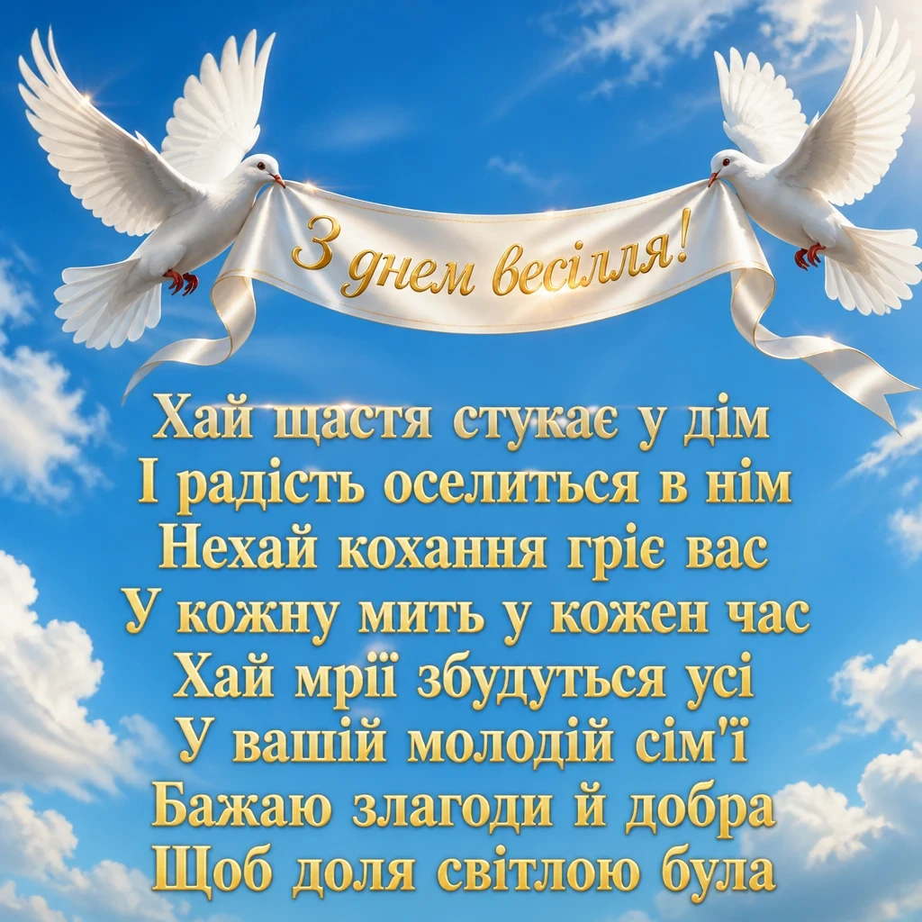 привітання з одруженням