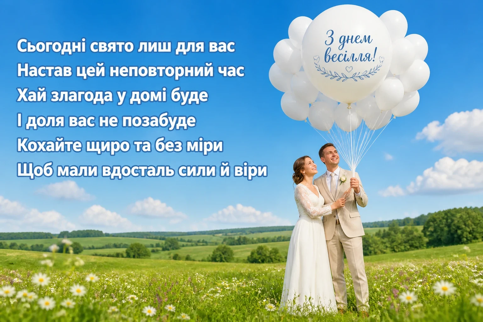 привітання з одруженням