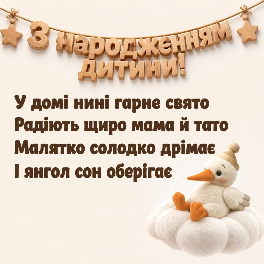 привітання з народженням дитини