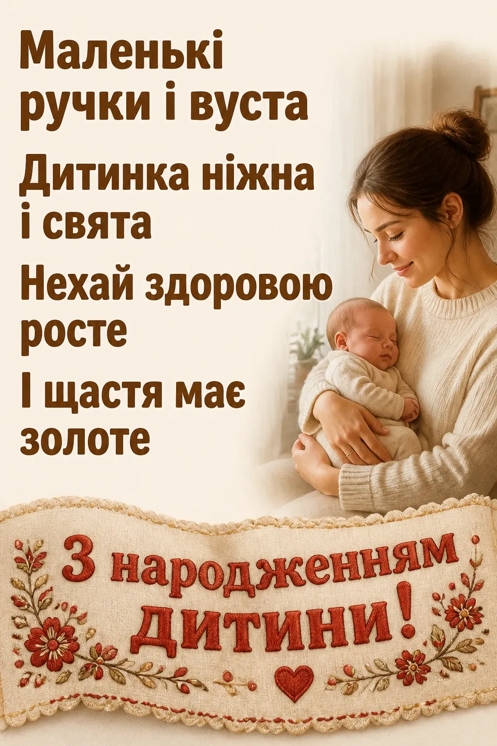привітання з народженням дитини