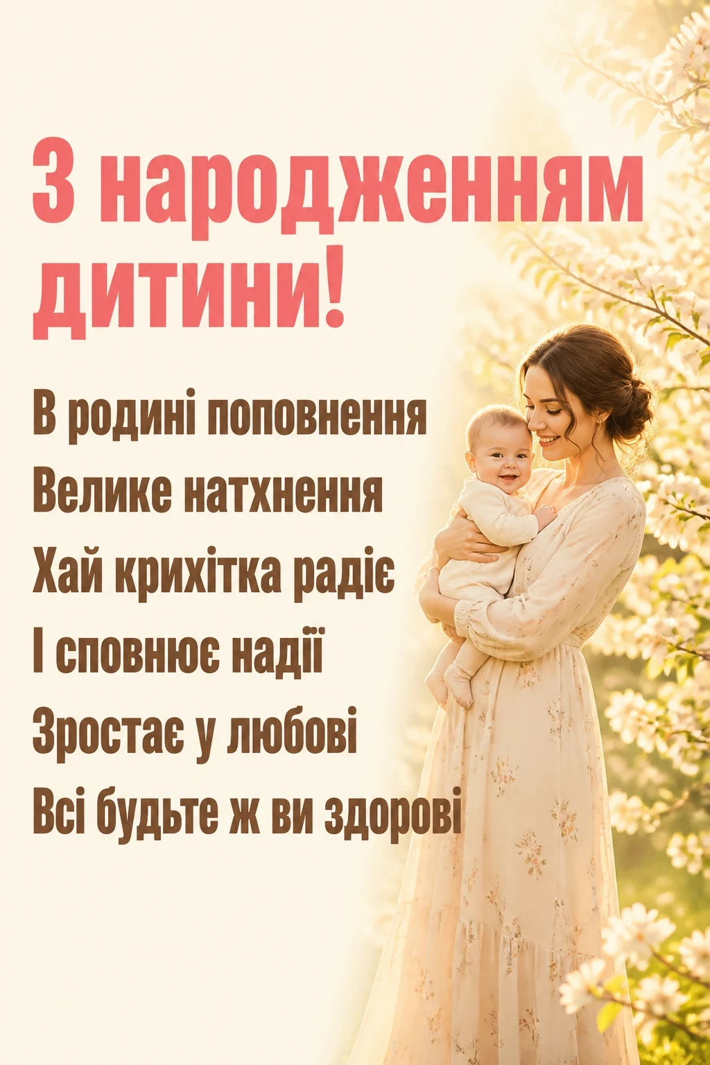 привітання з народженням дитини