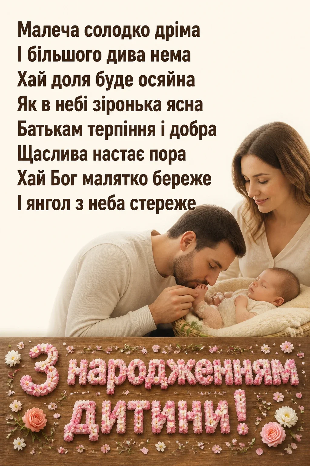 привітання з народженням дитини