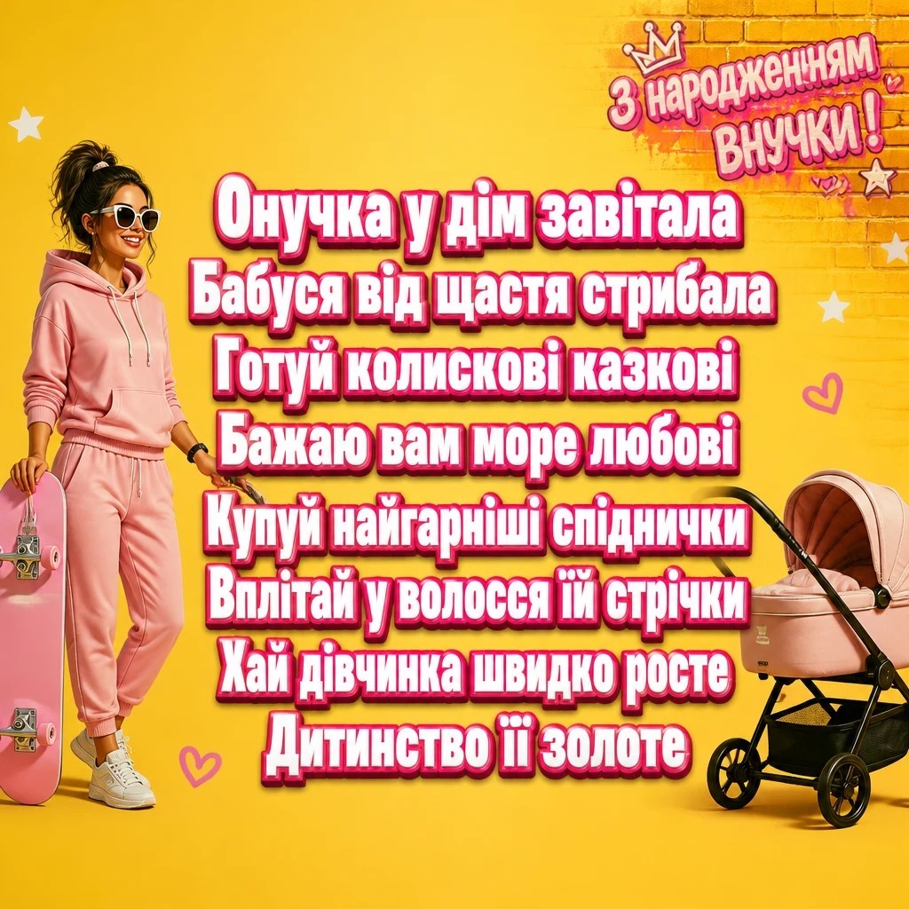 прикольні привітання бабусі з народженням внучки