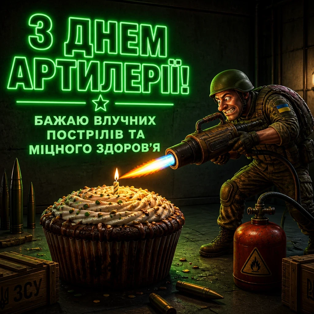 привітання з днем артилерії