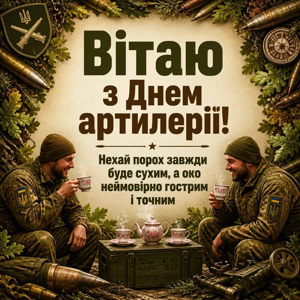 привітання з днем артилерії