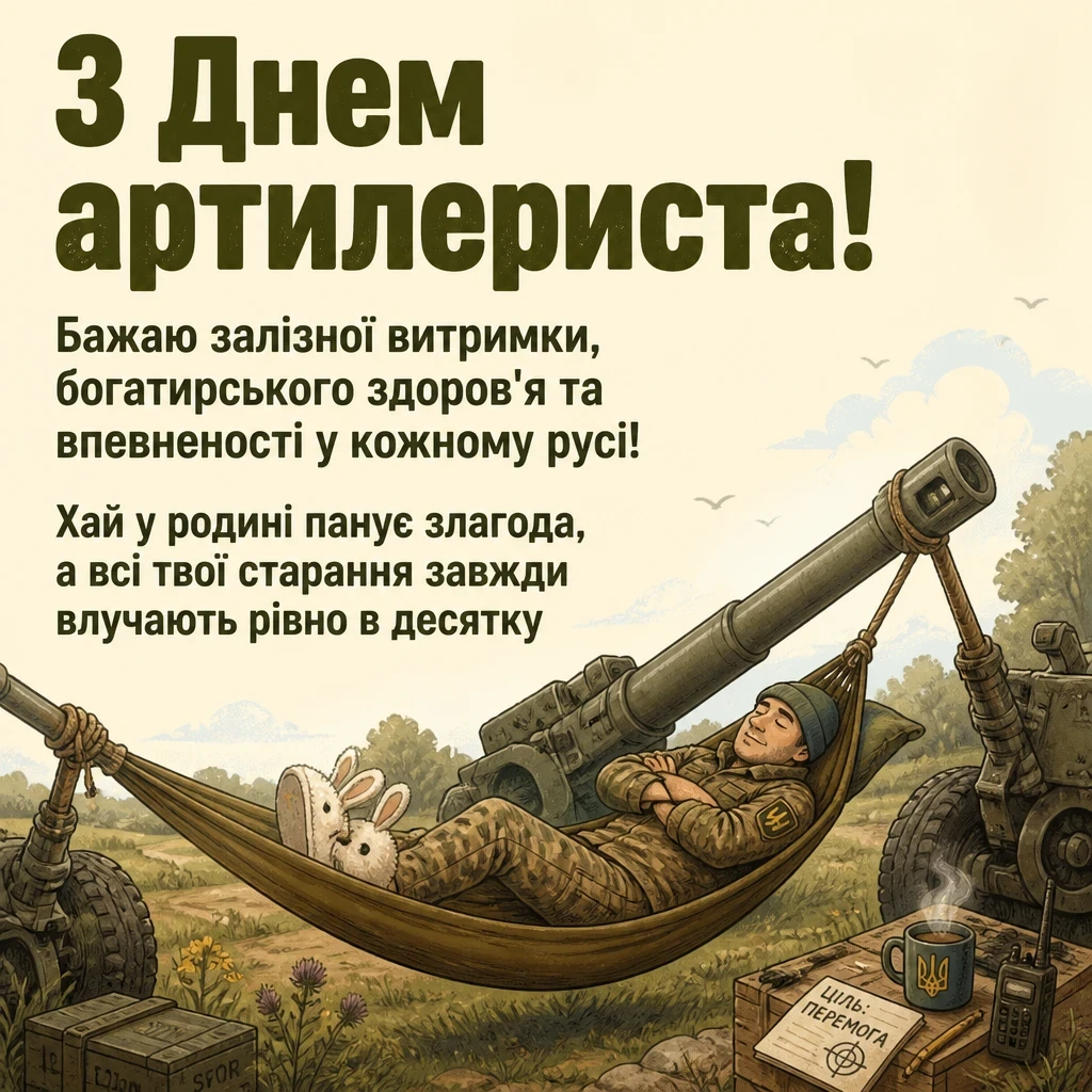 привітання з днем артилерії